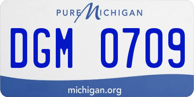 MI license plate DGM0709