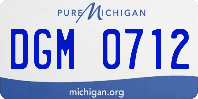 MI license plate DGM0712