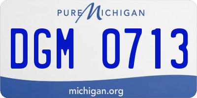 MI license plate DGM0713