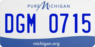 MI license plate DGM0715