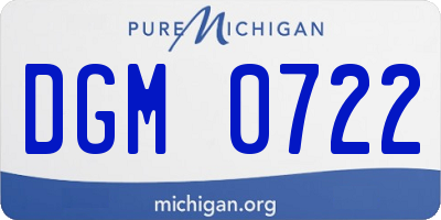 MI license plate DGM0722