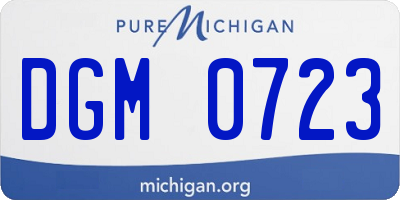 MI license plate DGM0723