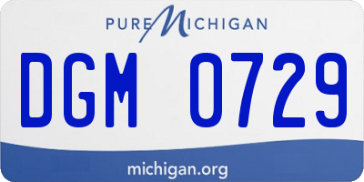 MI license plate DGM0729