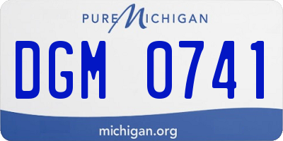 MI license plate DGM0741