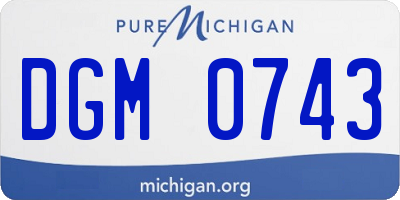 MI license plate DGM0743