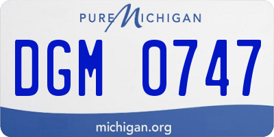 MI license plate DGM0747