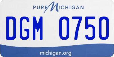 MI license plate DGM0750