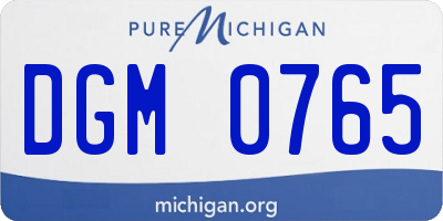 MI license plate DGM0765