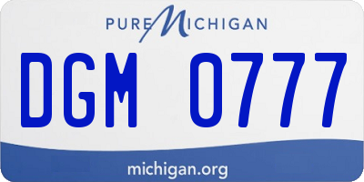 MI license plate DGM0777