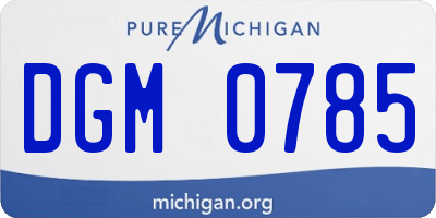 MI license plate DGM0785