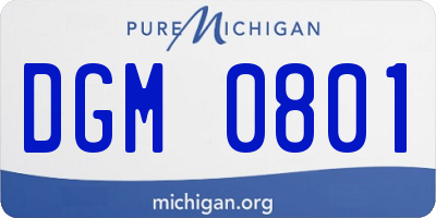 MI license plate DGM0801