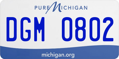 MI license plate DGM0802