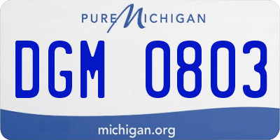MI license plate DGM0803