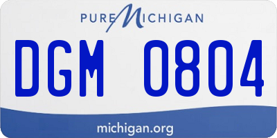 MI license plate DGM0804