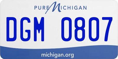 MI license plate DGM0807