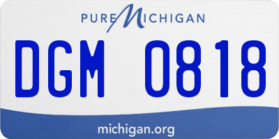 MI license plate DGM0818