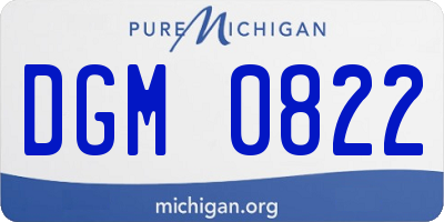 MI license plate DGM0822