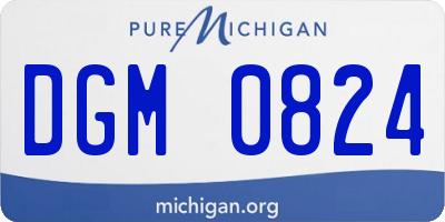MI license plate DGM0824