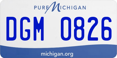 MI license plate DGM0826