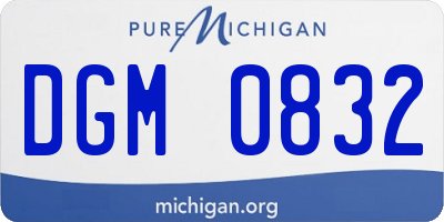 MI license plate DGM0832