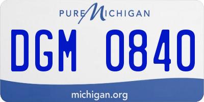MI license plate DGM0840