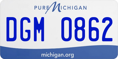 MI license plate DGM0862