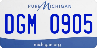 MI license plate DGM0905