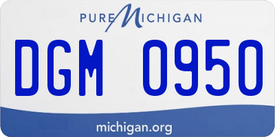 MI license plate DGM0950