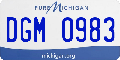 MI license plate DGM0983