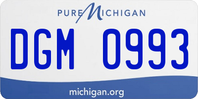 MI license plate DGM0993