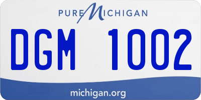 MI license plate DGM1002