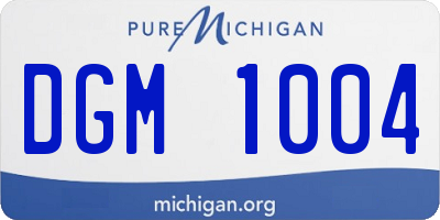 MI license plate DGM1004