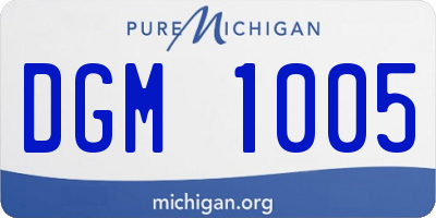 MI license plate DGM1005
