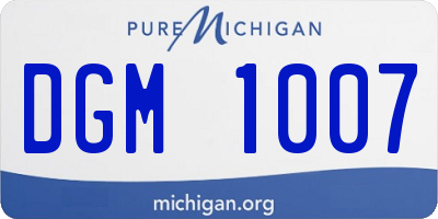 MI license plate DGM1007