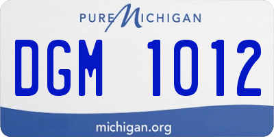 MI license plate DGM1012