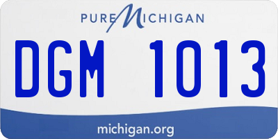MI license plate DGM1013