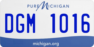 MI license plate DGM1016