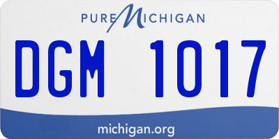 MI license plate DGM1017