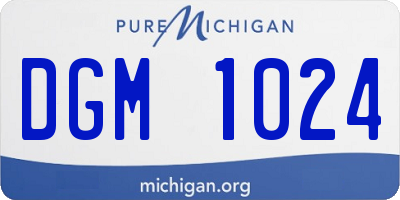 MI license plate DGM1024