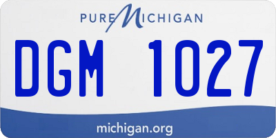 MI license plate DGM1027