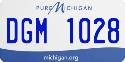 MI license plate DGM1028