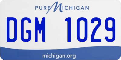 MI license plate DGM1029