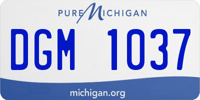 MI license plate DGM1037