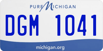 MI license plate DGM1041
