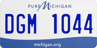 MI license plate DGM1044