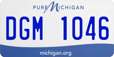 MI license plate DGM1046