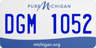 MI license plate DGM1052