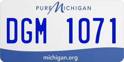 MI license plate DGM1071