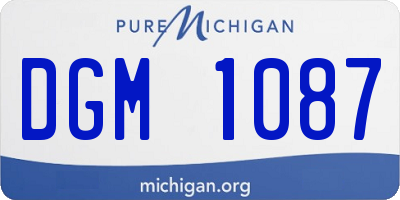 MI license plate DGM1087