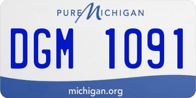 MI license plate DGM1091